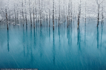 Bức ảnh chụp khu nghỉ dưỡng ở Biei, Hokkaido (Nhật Bản) vào mùa đông đoạt giải khuyến khích chủ đề Thiên Nhiên