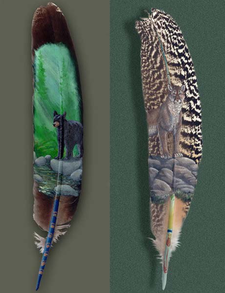 Nhà nghệ thuật người Mỹ Julie Thompson miệt mài vẽ tranh trên lông các loài chim như chim khách