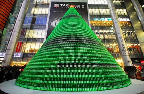 Beer bottle Christmas tree