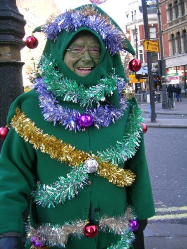 Man Christmas tree in London